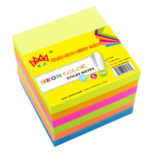 4A Sticky notes,4 x 4-Inches,Neon Assorted Collection, 100 sheets,6pads/pack, 4A 404x6-N