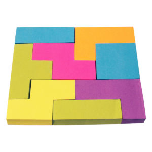 4A Die-cut Sticky Notes, PUZZLE, 4 x 4 3/4-inches,Neon Assorted,100 sheets/pad,8 pads/pack, 4A  5078