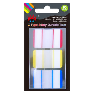4A Durable Value Tabs,1 1/2 x 1-inches,20 tabs/color,60-Tabs,3 color/pack, 4A 6034