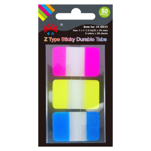 4A Durable Value Tabs,3 color,1 1/2 x 1-inches,20 tabs/color,60-Tabs,3 color/pack, 4A 6035