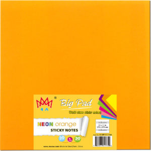 4A Big Pad, 11 in x 11 in,Neon Orange, 30 Sheets/Pad,1 pad/pack, 4A BP1111 NO