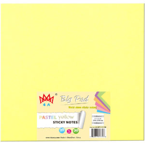 4A Big Pad, 11 in x 11 in,Pastel Yellow, 30-sheets/pad,1 pad/pack, 4A BP1111 YW