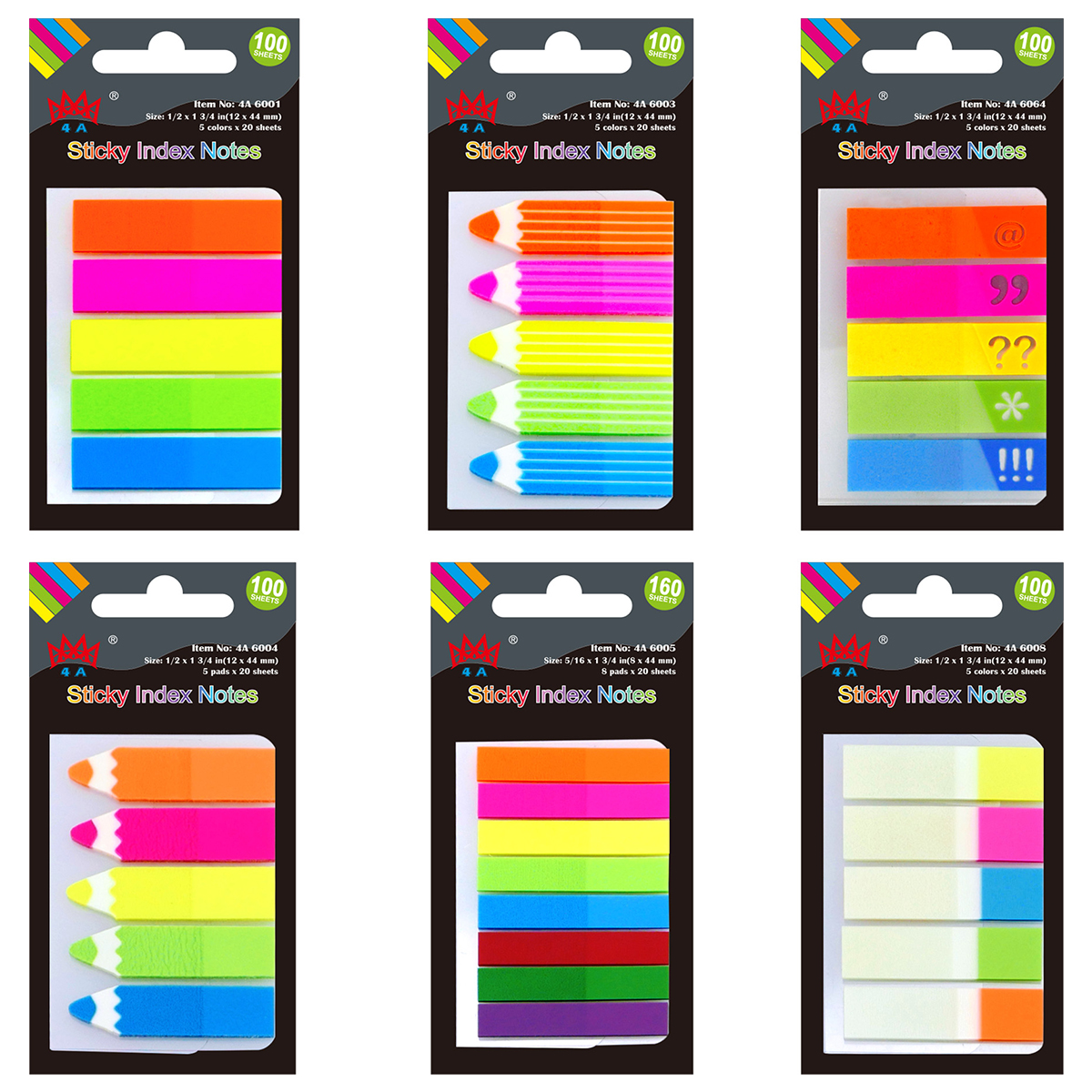 4A Film Sticky Flags,1/2 x 1 3/4-inches,660 sheets/pack, 6 pads/pack, 4A 66113 - Image 4