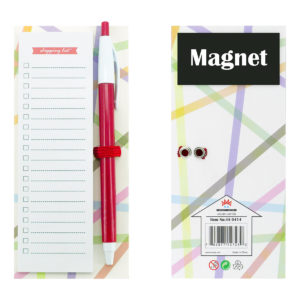 4A Sticky notes, "shopping list", lined, magnet+pen+hardboard,5.5×1.7 inches, 50 sheets/pad,1 pad/pack,  4A 6414