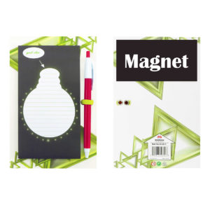 4A Sticky notes, "good idea", lined, magnet+pen+hardboard, 6×3 inches, 50 sheets/pad,1 pad/pack,  4A 6415