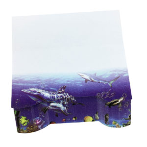 4A self-sticky notes, 3D printed with Ocean world of the Pacific Ocean,95mm×85mm, 100 sheets/pad, 1 pad/pack. 4A 8076