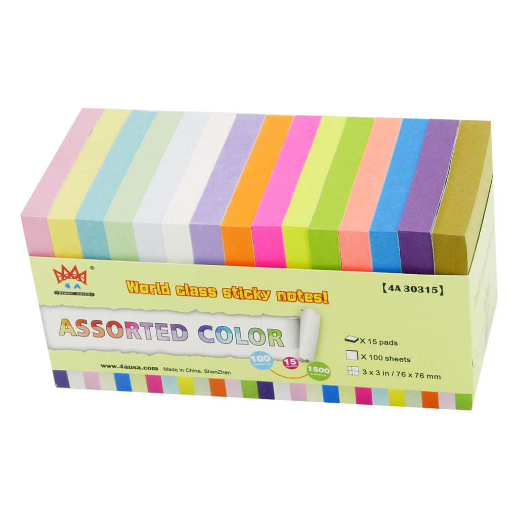 4A 30315 assorted-color sticky note pads