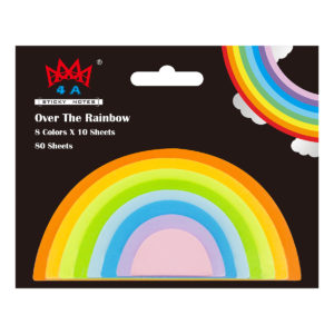 4A Rainbow Sticky Notes,Neon Assorted,10 Sheets/Pad,8 Pads,80 Sheets/Pack,4A 5088