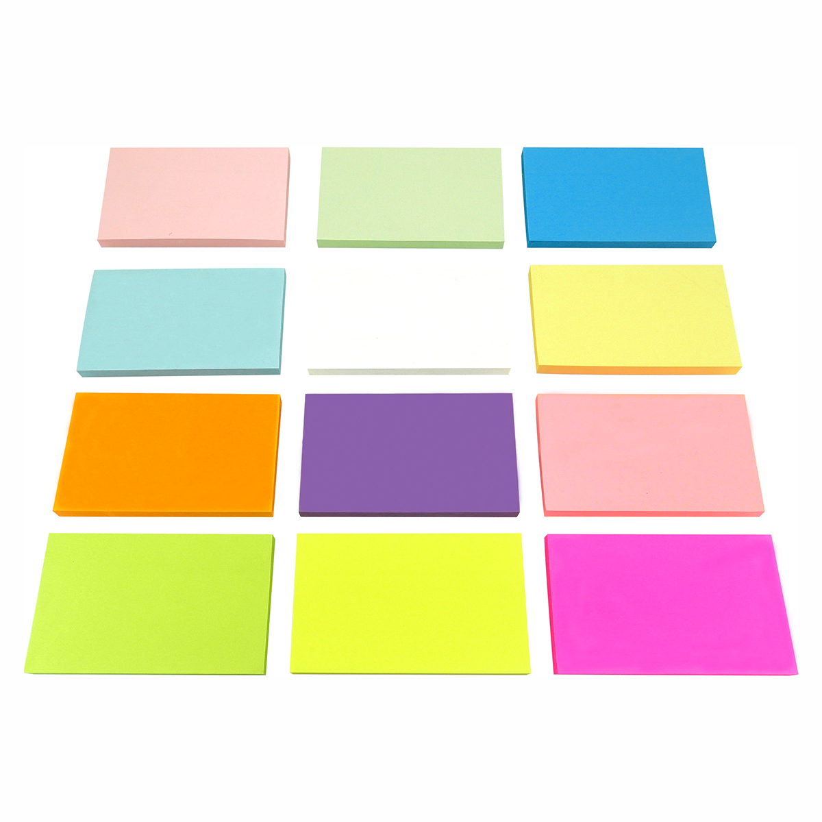 4A Sticky Notes,3 x 5 Inches,Neon Assorted,12 Colors,Self-Stick Notes,100 Sheets/Pad,12 Pads/Pack,4A 30512 - Image 2