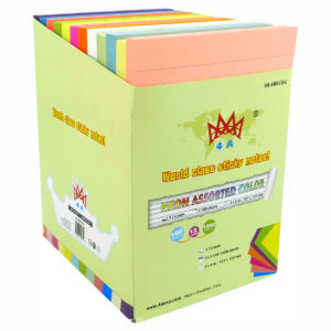 4A Sticky Notes,4 x 6 Inches,Lined,Neon Assorted,12 Colors,Self-Stick Notes,100 Sheets/Pad,12 Pads/Pack,4A 40612-L