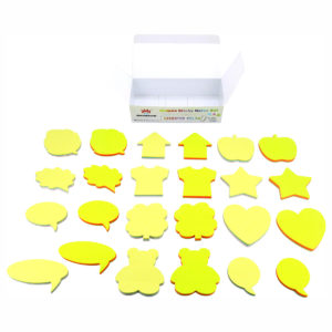 4A Shapes Sticky Notes,50 Sheets Neon Assorted and 50 Sheets Pastel Assorted in One Shape,12 Different Shapes Self-Stick Notes,50 Sheets/Pad,24 Pad/Pack,4A 50024
