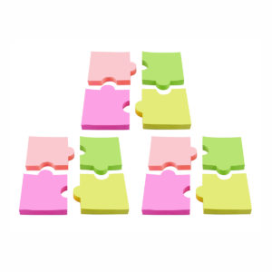 4A Shapes Sticky Notes,Puzzle,2 7/8 x 2 4/7 Inches,Neon Assorted,Self-Stick Notes,100 Sheets/Pad,4 Pads/Pack,3 Packs,4A 5020x3