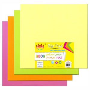 4A Sticky Big Pad,11 x 11 In,Large Size,Neon Yellow,Orange,Red and Green,Self-Stick Notes,30 Sheets/Pad,4 Pad/Pack,4A BP 1111-Nx4