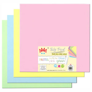 4A Sticky Big Pad,11 x 11 In,Large Size,Pastel Yellow,Blue,Pink,Green,Self-Stick Notes,30 Sheets/Pad,4 Pad/Pack,4A BP 1111-Px4