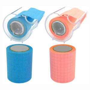 4A Roll Sticky Notes,Full Adhesive,Width x Length 2 x 315 Inches,Neon Blue and Pink,Grid,Self-Stick Notes,2 Rolls With Dispenser and 2 Refill Rolls,4A PSS 9-1 Grid-NBNPx2