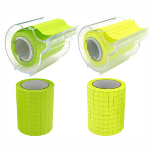 4A Roll Sticky Notes,Full Adhesive,Width x Length 2 x 315 Inches,Neon Yellow and Green,Grid,Self-Stick Notes,2 Rolls With Dispenser and 2 Refill Rolls,4A PSS 9-1 Grid-NYNGx2