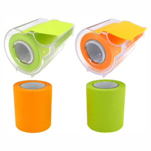 4A Roll Sticky Notes,Full Adhesive,Width x Length 2 x 315 Inches,Neon Green and Orange,Self-Stick Notes,2 Rolls With Dispenser and 2 Refill Rolls,4A PSS 9-1 NGNOx2