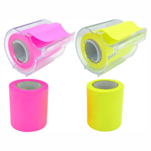 4A Roll Sticky Notes,Full Adhesive,Width x Length 2 x 315 Inches,Neon Yellow and Red,Self-Stick Notes,2 Rolls With Dispenser and 2 Refill Rolls,4A PSS 9-1 NYNRx2