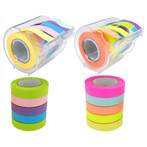 4A Roll Sticky Notes,Full Adhesive,Width x Length 0.4 x 315 Inches,Neon Assorted,Self-Stick Notes,5 Color/Roll,2 Rolls With Dispenser and 2 Refill Rolls,4A PSS 9-5 NANBx2